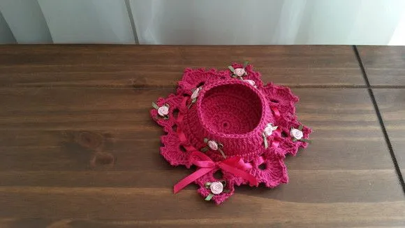 Conjunto de Porta Velas em Crochê Magenta - foto 4