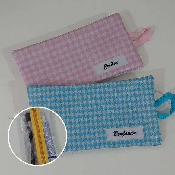 Necessaire para Kit Higiene - Rosa e Azul - foto 2