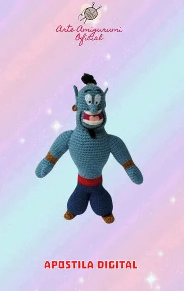 Receita Gênio da Lâmpada Alladin Amigurumi - feito à mão por Arte Amigurumi Oficial