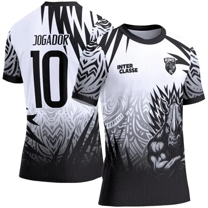 Camisa Interclasse Modelo 160 Rinoceronte Preto e Branco - artesanato de JD PRINT 3D