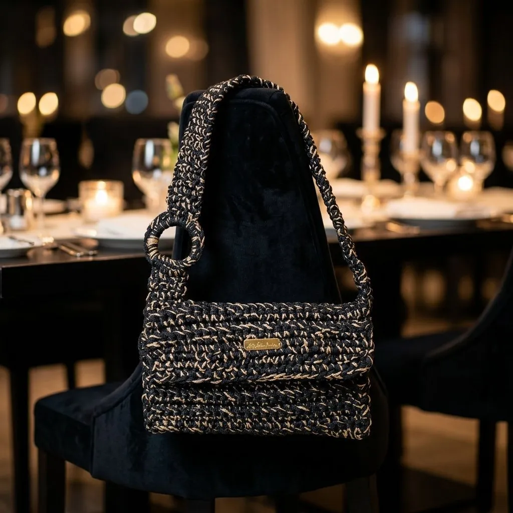 bolsa mochila transversal em fio de malha - foto 7