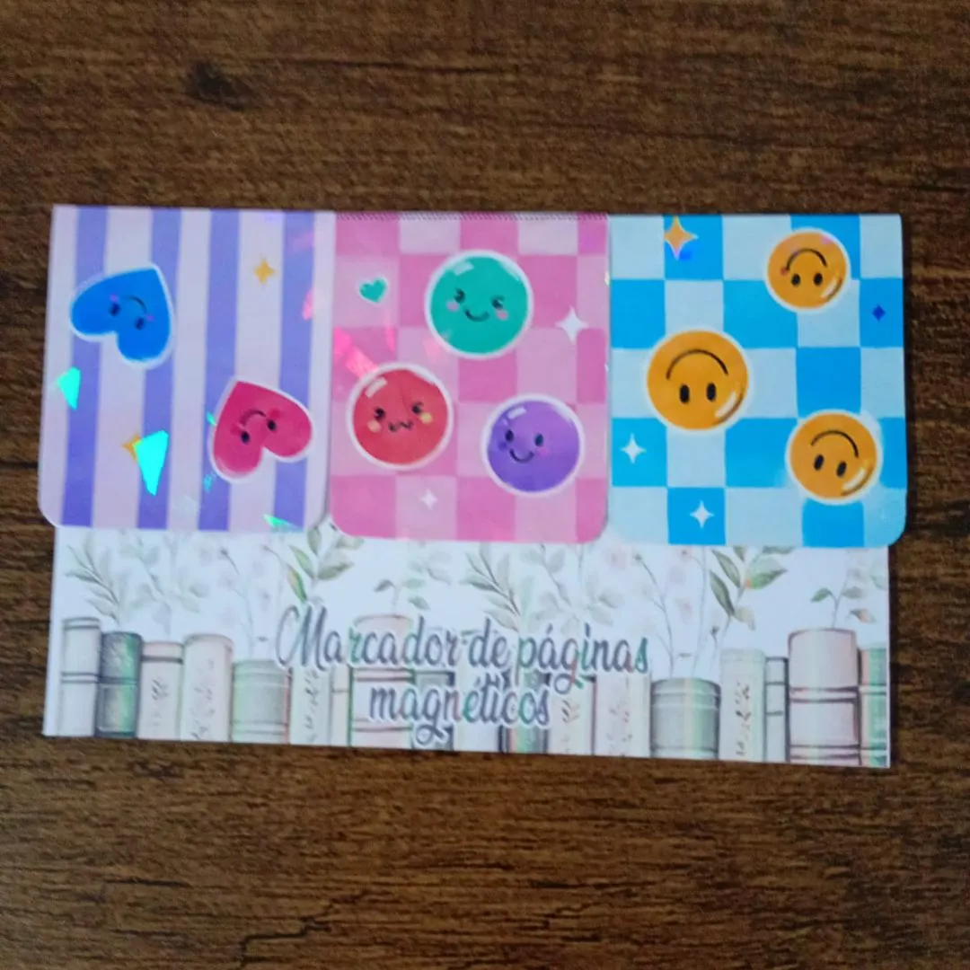 Marcador de Página Magnético Trio 4 - "Diversos" - artesanato de Emejhu Personalizados