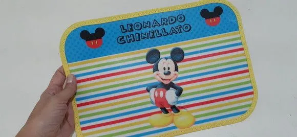 Jogo americano infantil Mickey - artesanato feito à mão por Innovare Studio