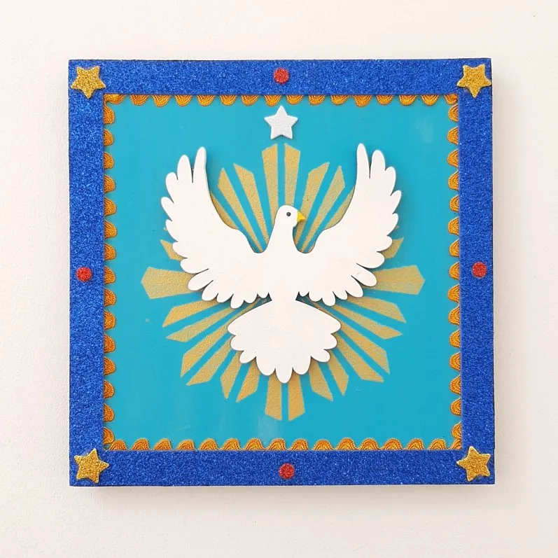 Quadro Divino Azul - artesanato de Estudio Bananeira