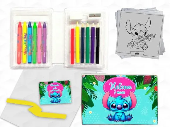Estojinho de Pintura Stitch Personalizado - artesanato feito à mão por creativitybynina