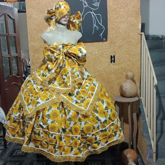 Roupa Oxum Estampada - artesanato feito à mão por Ateliê Ofatemi