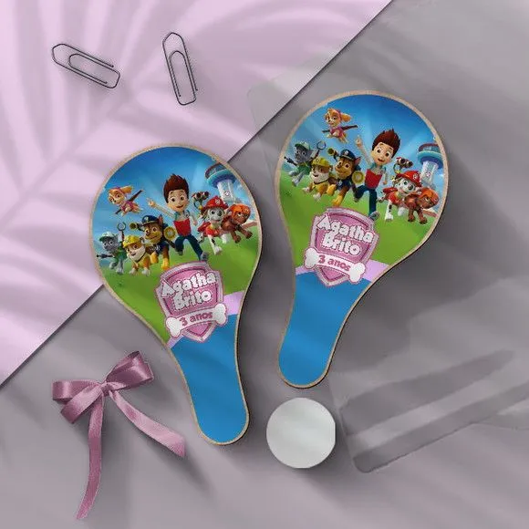 Raquete Ping Pong - Patrulha Canina Personalizada - feito à mão por Mi Papelaria Criativa