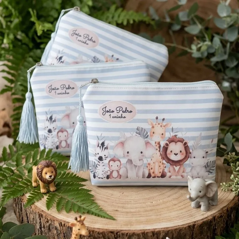 Necessaire Personalizada Safari Baby – Lembrancinha de Aniversário Infantil - foto 6