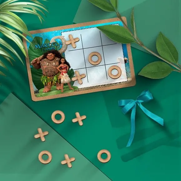 Jogo da Velha - Moana Personalizado - artesanato feito à mão por Mi Papelaria Criativa