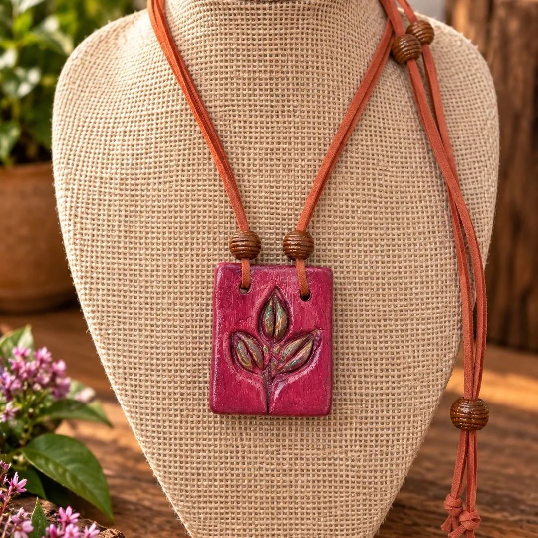 Colar Ramo da Vida em Cerâmica Artesanal - foto 2