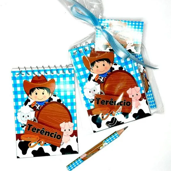 Bloquinho Fazendinha Personalizado - artesanato de Mi Papelaria Criativa