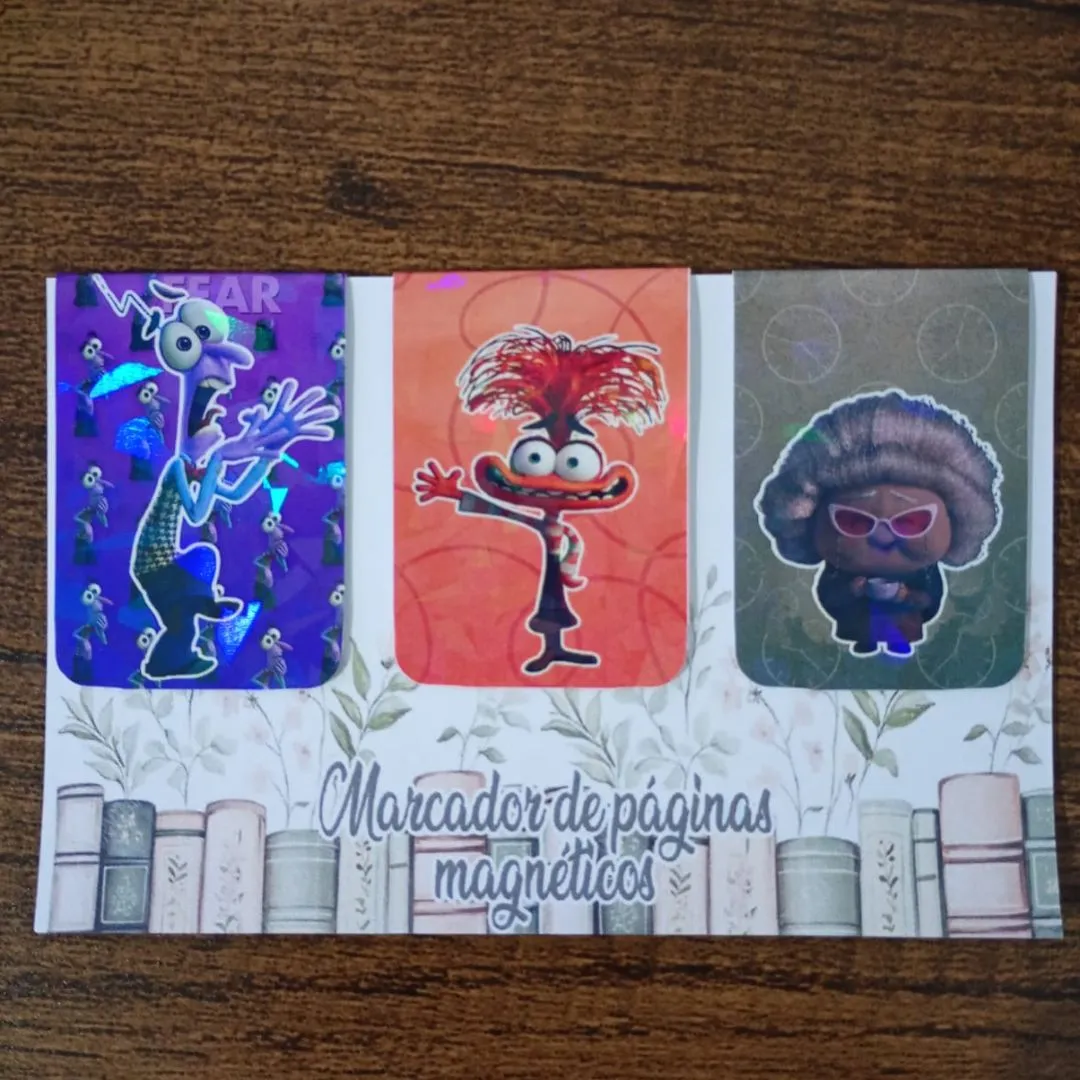 Marcador de Página Magnético Trio 2 - "Divertidamente" - artesanato de Emejhu Personalizados