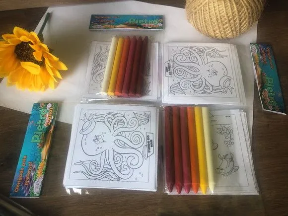 Kit Giz de Cera Mundo do Mar Personalizado - artesanato feito à mão por creativitybynina