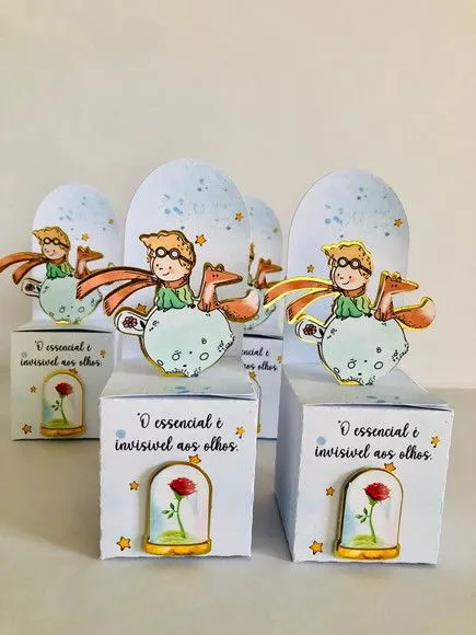 Caixa Cenário Pequeno Príncipe - artesanato de Fina Essência Papelaria Personalizada