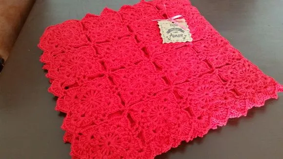 Caminho de Mesa em Crochê - Vermelho - foto 4