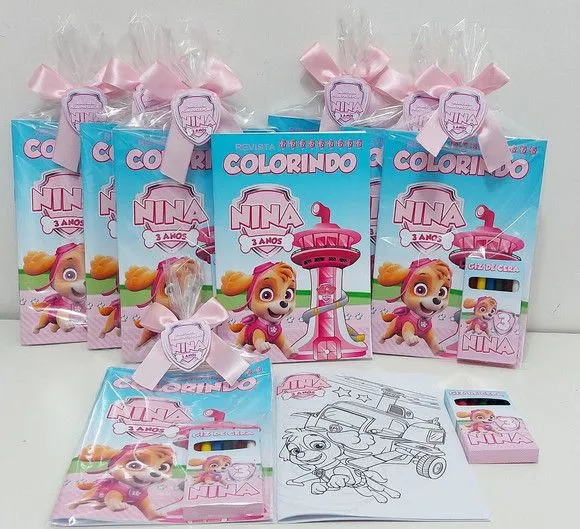 Revista Colorir Skye Patrulha Canina Personalizada - artesanato feito à mão por Mi Papelaria Criativa