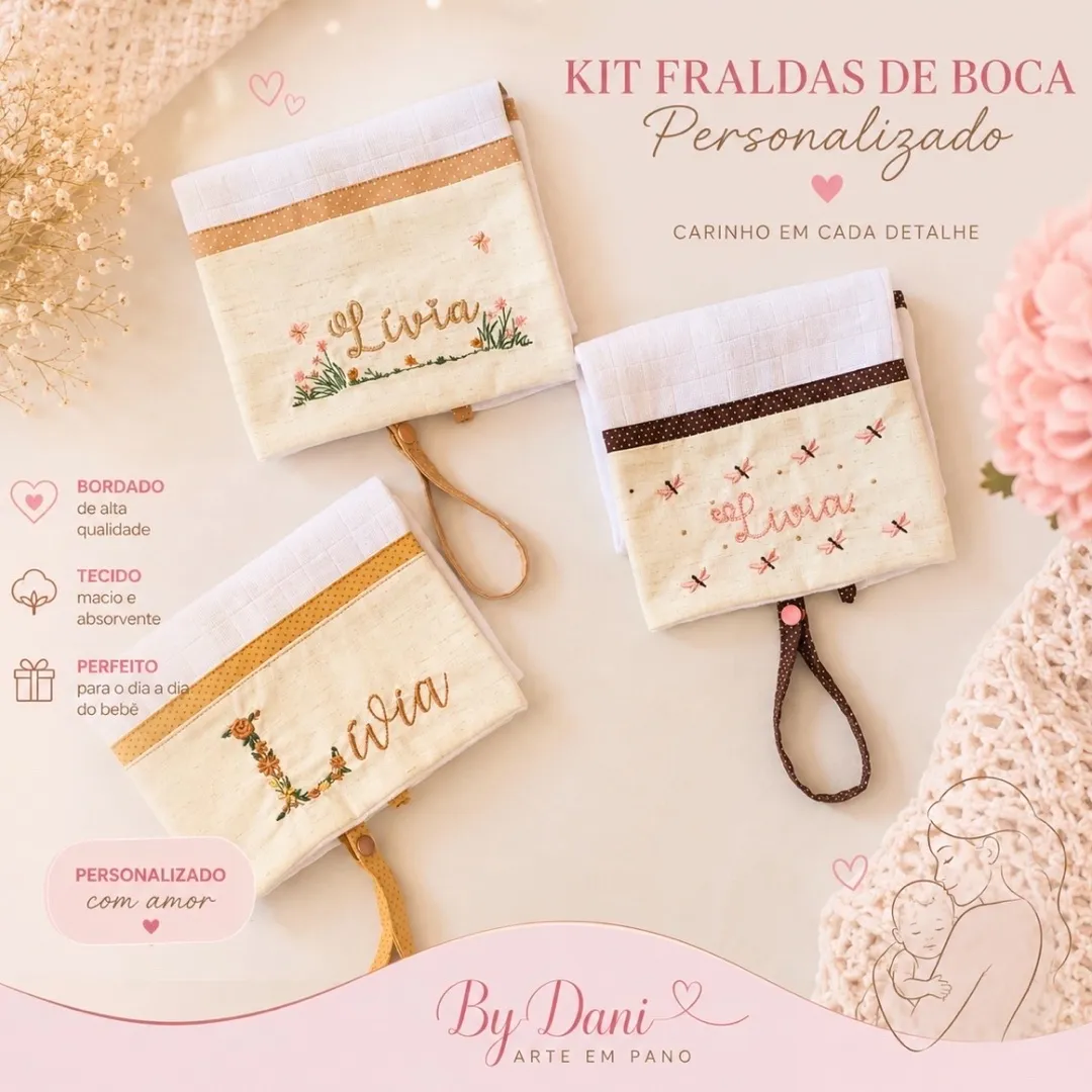Kit Fralda de Boca - artesanato de Arte em Pano By Dani