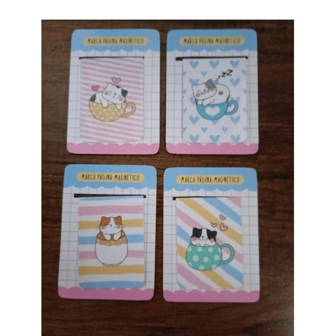 Marcador de Página Magnético Kit c/04 - Gatinhos 2 - artesanato de Emejhu Personalizados