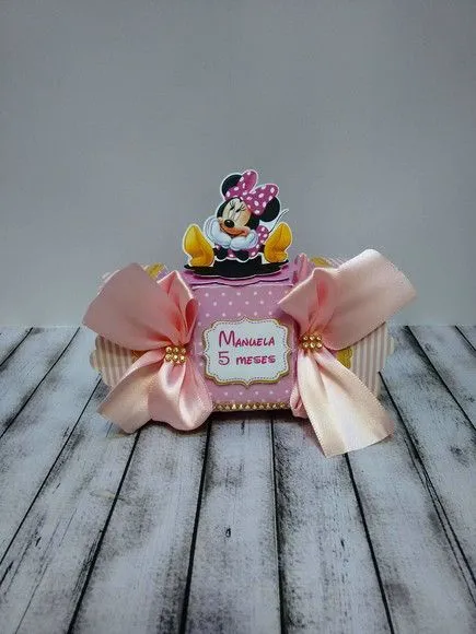 Caixa Bala Minnie Rosa - artesanato de Fina Essência Papelaria Personalizada