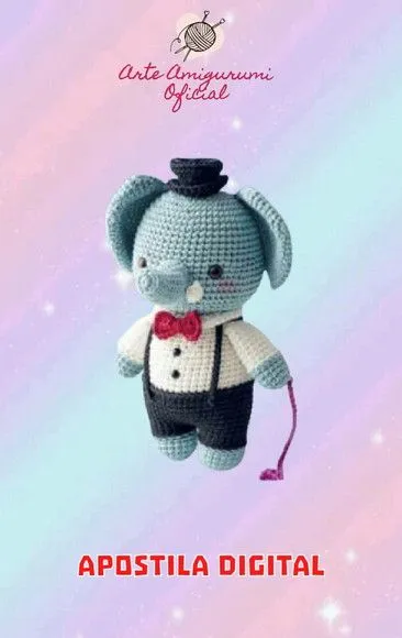 Receita Elefante Circo Amigurumi - feito à mão por Arte Amigurumi Oficial