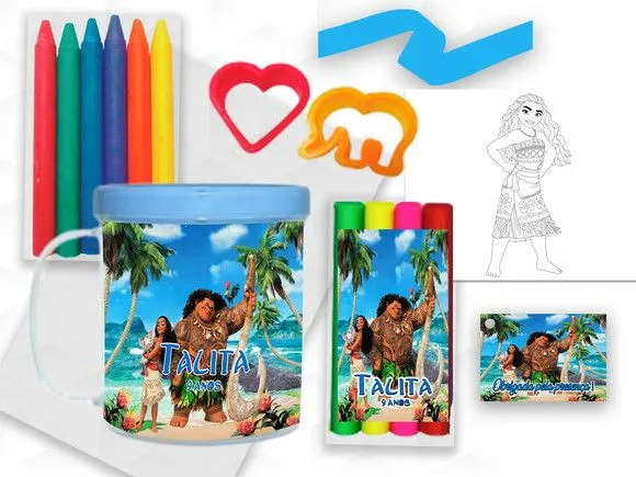 Caneca com Giz e Massinha Moana Personalizada - artesanato feito à mão por creativitybynina