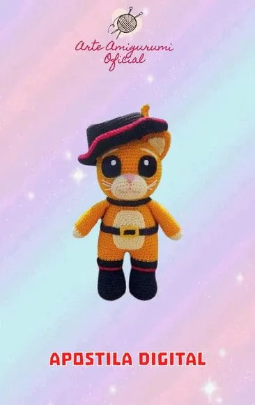 Receita Gato de Botas - Amigurumi - feito à mão por Arte Amigurumi Oficial