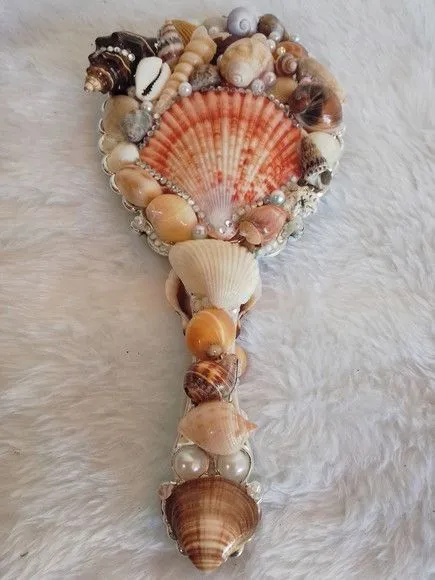 Espelho da Sereia em Conchas Naturais 25cm Alt - foto 5