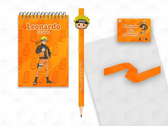 Bloquinho com Aplique Naruto Personalizado - artesanato feito à mão por creativitybynina