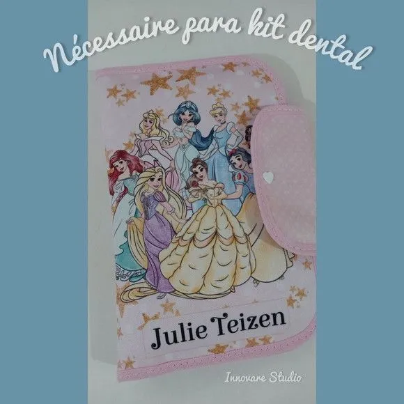 Necessaire para Kit Higiene - Princesas Aquarela - feito à mão por Innovare Studio