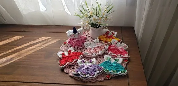 Mini Capa para Adoçante 75 ml Vestidinho Salmão - foto 5