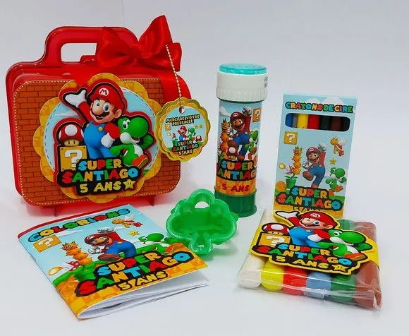 Maleta Super Mário Personalizada - feito à mão por Mi Papelaria Criativa