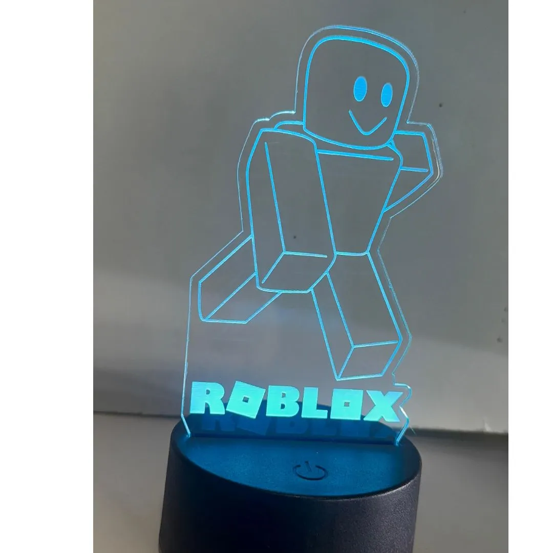 Luminaria Roblox personalizada para quarto em acrilico de 3mm com base de led RGB - foto 4
