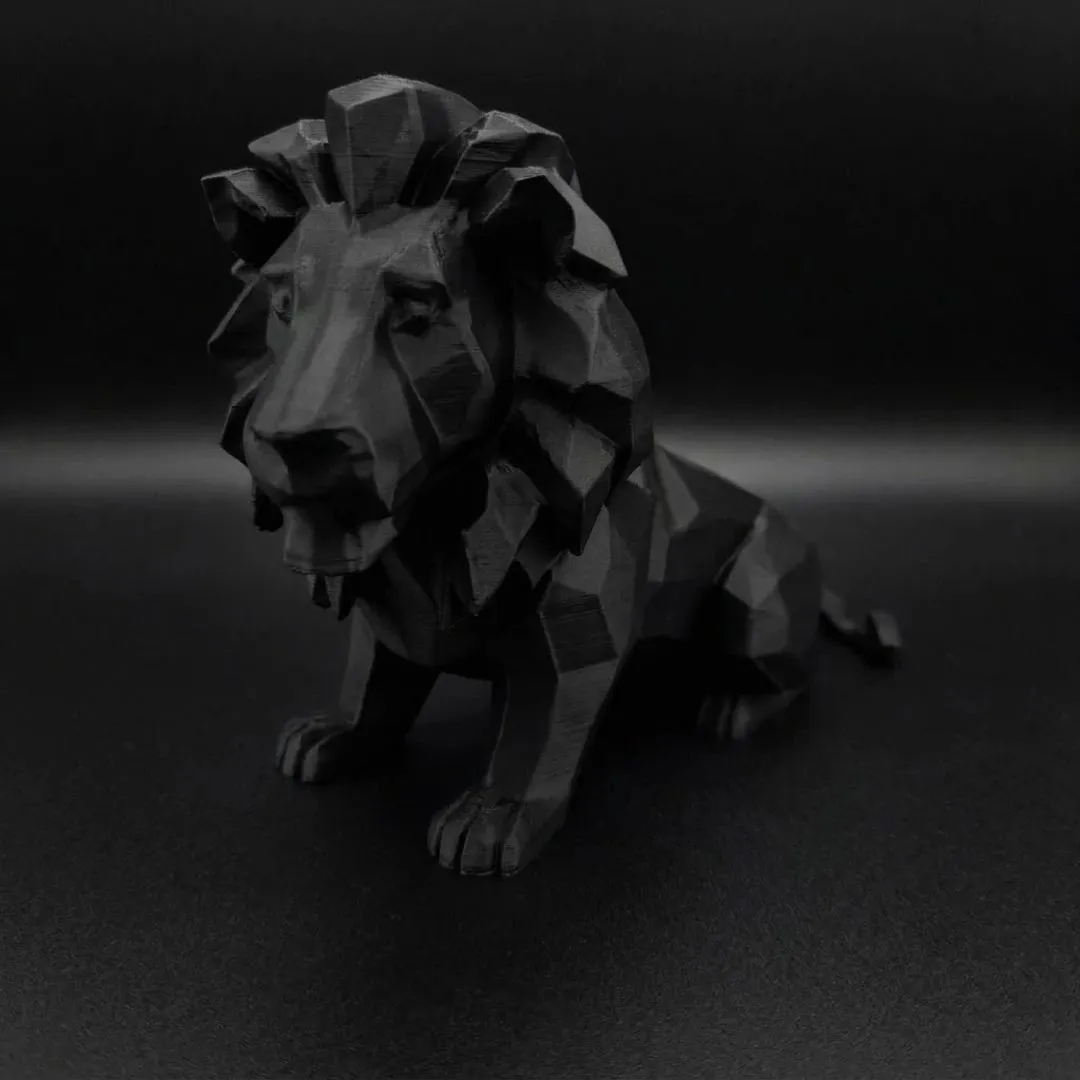 Leão Geométrico Low Poly 20cm - Estátua Decorativa de Mesa Escritório Setup Impressão 3D - artesanato de Bebice Utilidades