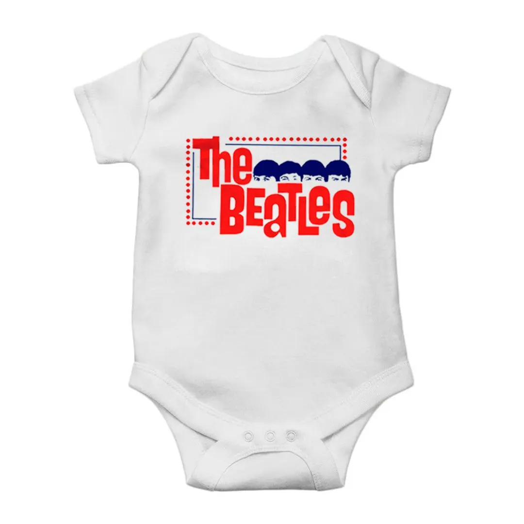 Body bebê The Beatles, estampa logo retrô, 100% algodão - foto 2