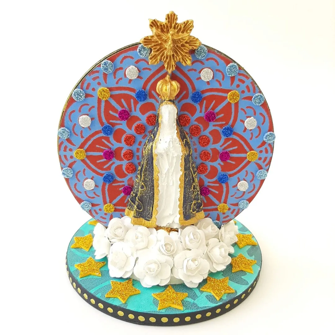 Relicário N. S. Aparecida - artesanato de Estudio Bananeira