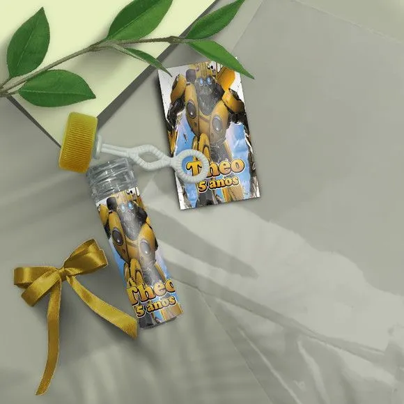Bolha de Sabão - Bumble Bee Personalizado - artesanato feito à mão por Mi Papelaria Criativa