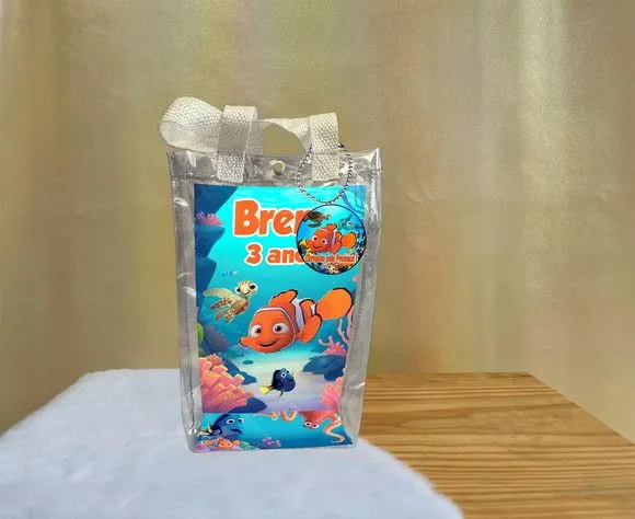 Sacola Transparente Procurando Nemo Personalizado - artesanato de Artmanha Lembrancinhas
