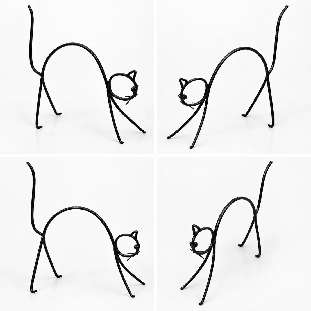 gatinho assustado - artesanato feito à mão por AmorimArteferro