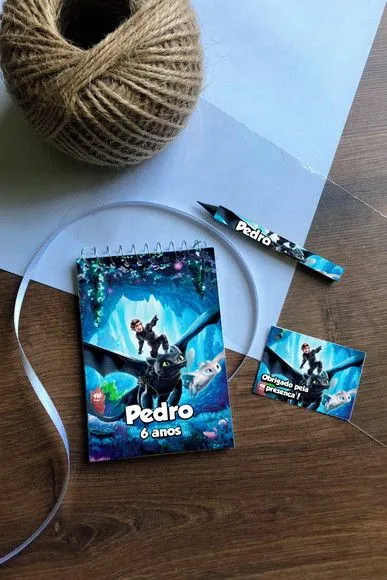 Bloquinho Como Treinar o Seu Dragão Personalizado - artesanato de Mi Papelaria Criativa
