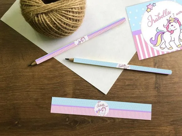 Lápis Unicórnio Personalizado - feito à mão por Mi Papelaria Criativa