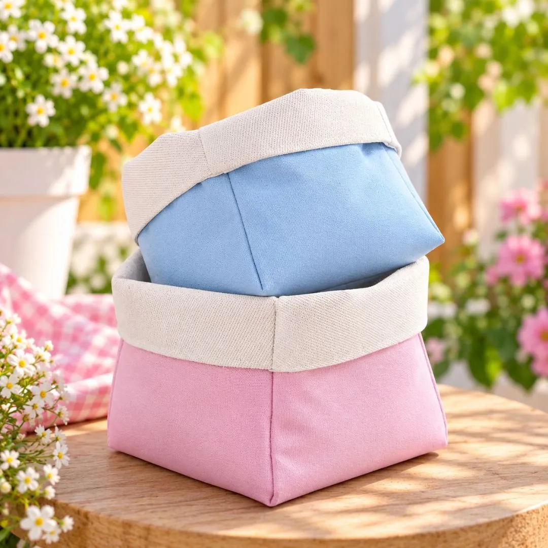 Cachepô 11cm Candy Color Lona e Tecido - Centro de Mesa e Lembrancinha - 100% Algodão - foto 3