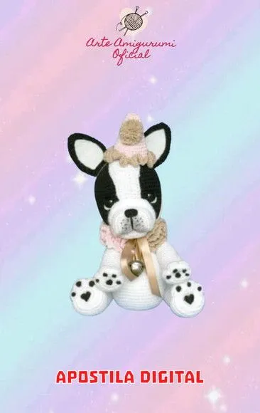 Receita Bulldogue Amigurumi - feito à mão por Arte Amigurumi Oficial
