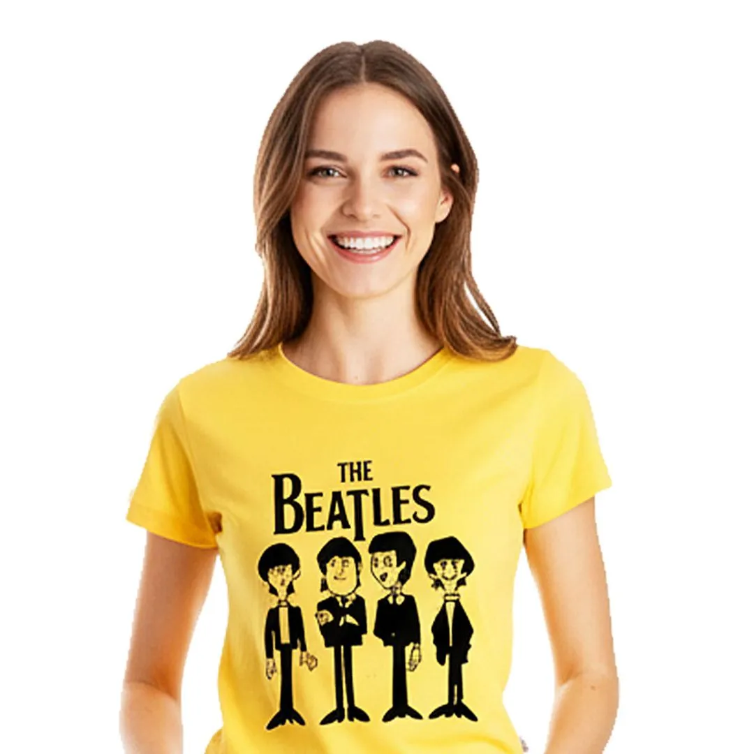 Camiseta The Beatles desenho animado, exclusiva tamanhos unisex, cores variadas - feito à mão por Lado B Rock Camisetas