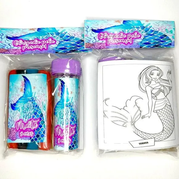 Kit Massinha + Giz + Bolha Calda de Sereia Personalizado - foto 2