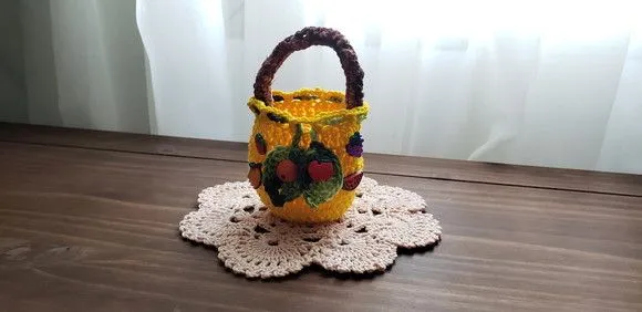 Capa de Crochê para Frutas - Amarelo - foto 3