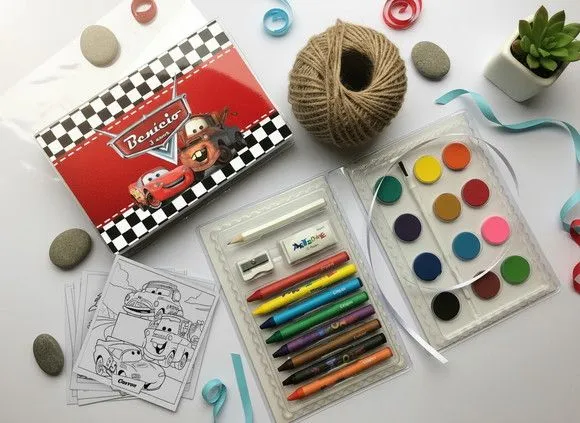 Estojo de Pintura Carros Personalizado - artesanato feito à mão por Mi Papelaria Criativa