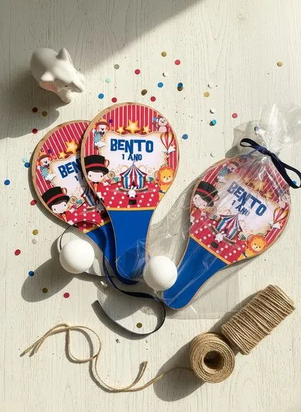Raquete Ping Pong - Circo - feito à mão por Mi Papelaria Criativa