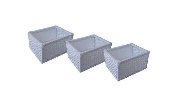 Kit 3 Cestos Organizadores Branco