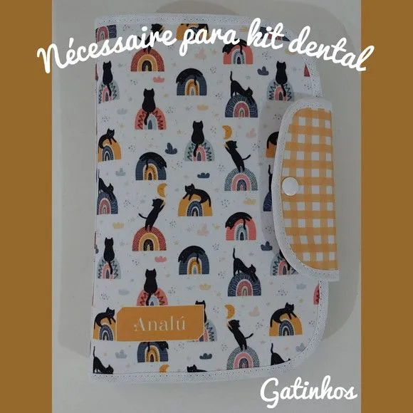 Necessaire para Kit Higiene - Gatinho - artesanato feito à mão por Innovare Studio