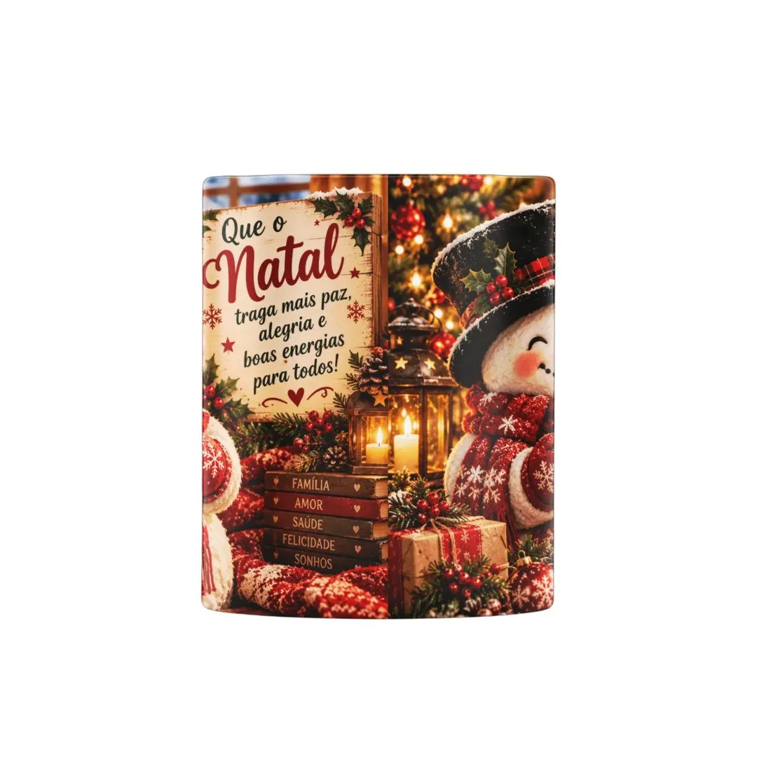 Caneca Boneco de Neve Natal com Frase 325ml - foto 6